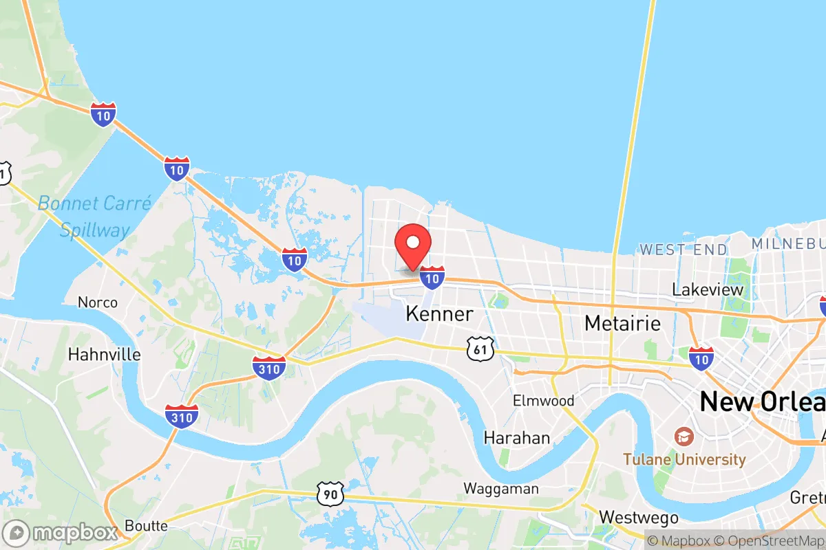 Map centered at 30.0109, -90.2549