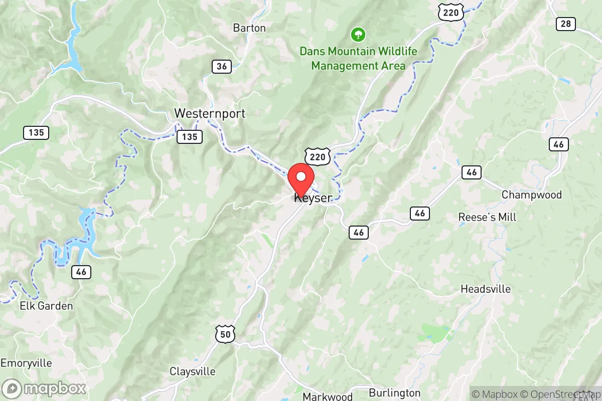 Map centered at 39.4394, -78.9821
