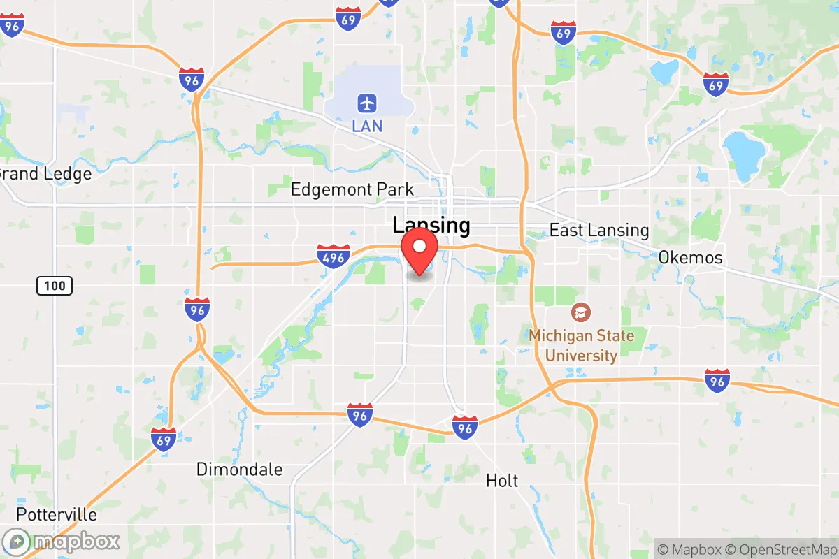 Map centered at 42.7141, -84.5605