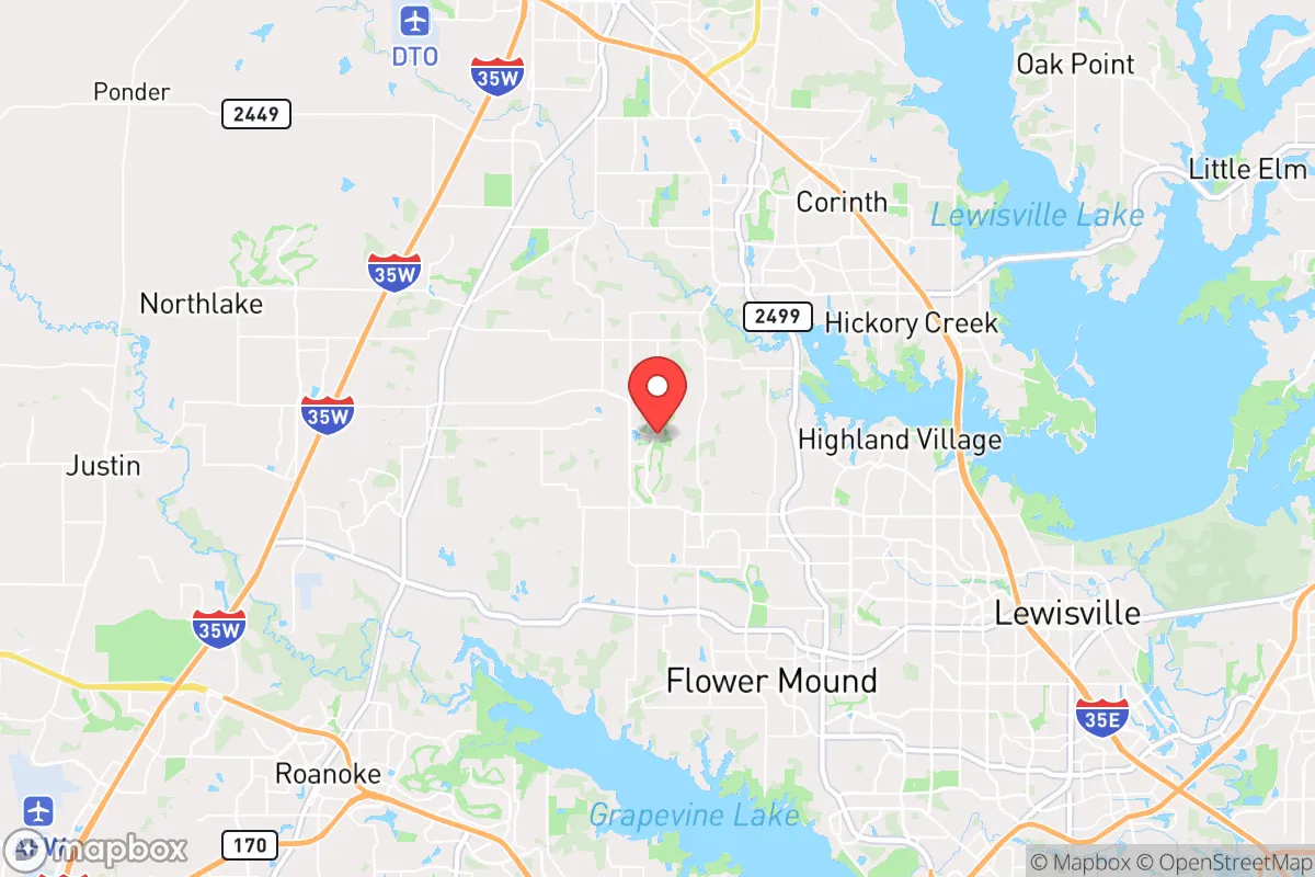 Map centered at 33.0920, -97.1225