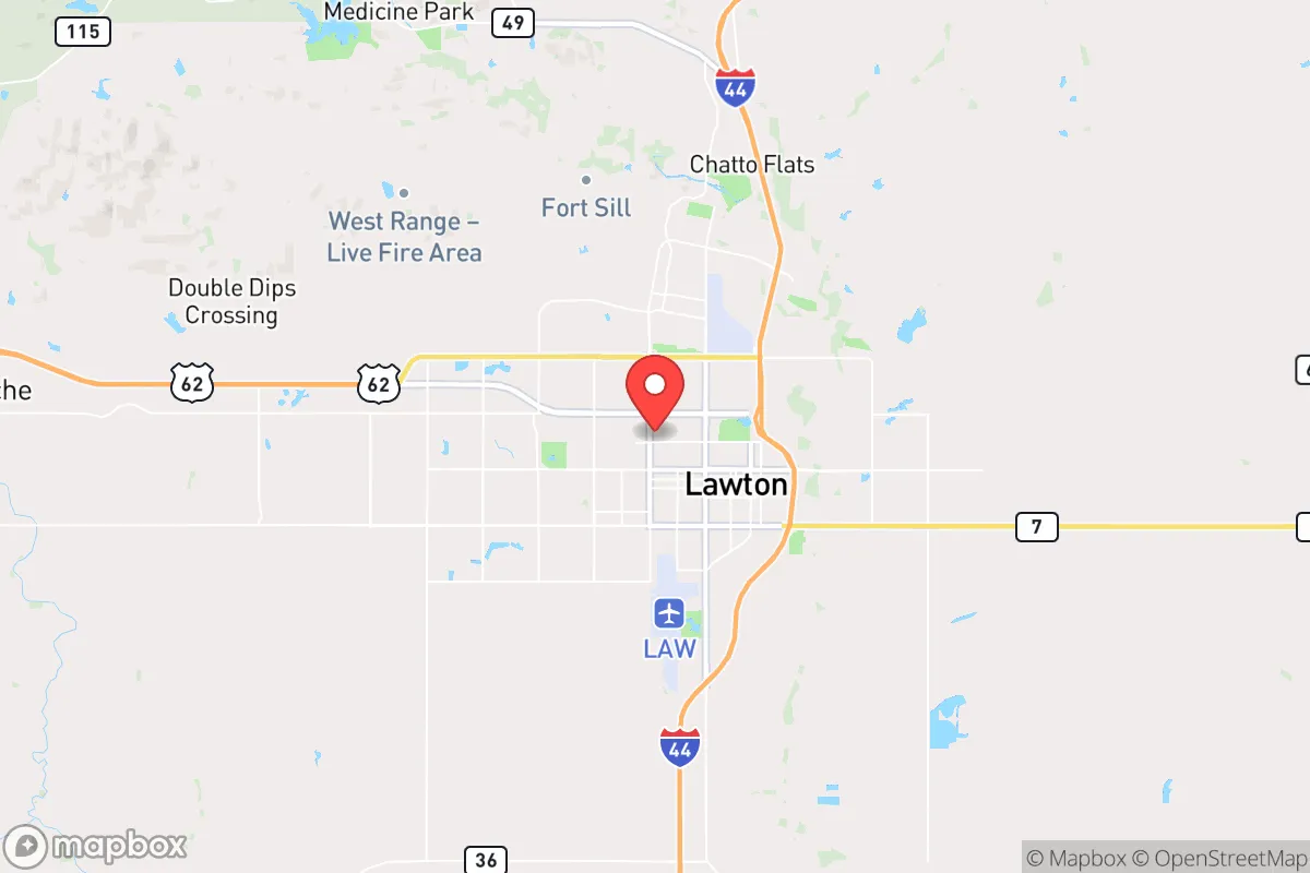 Map centered at 34.6175, -98.4206