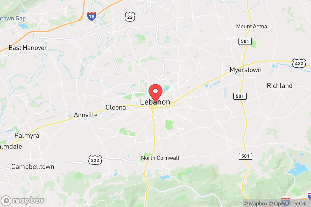 Map centered at 40.3412, -76.4227