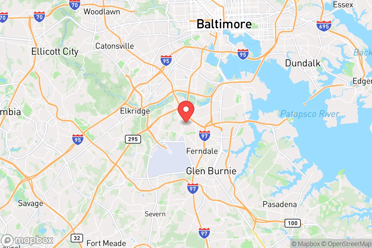 Map centered at 39.2051, -76.6527