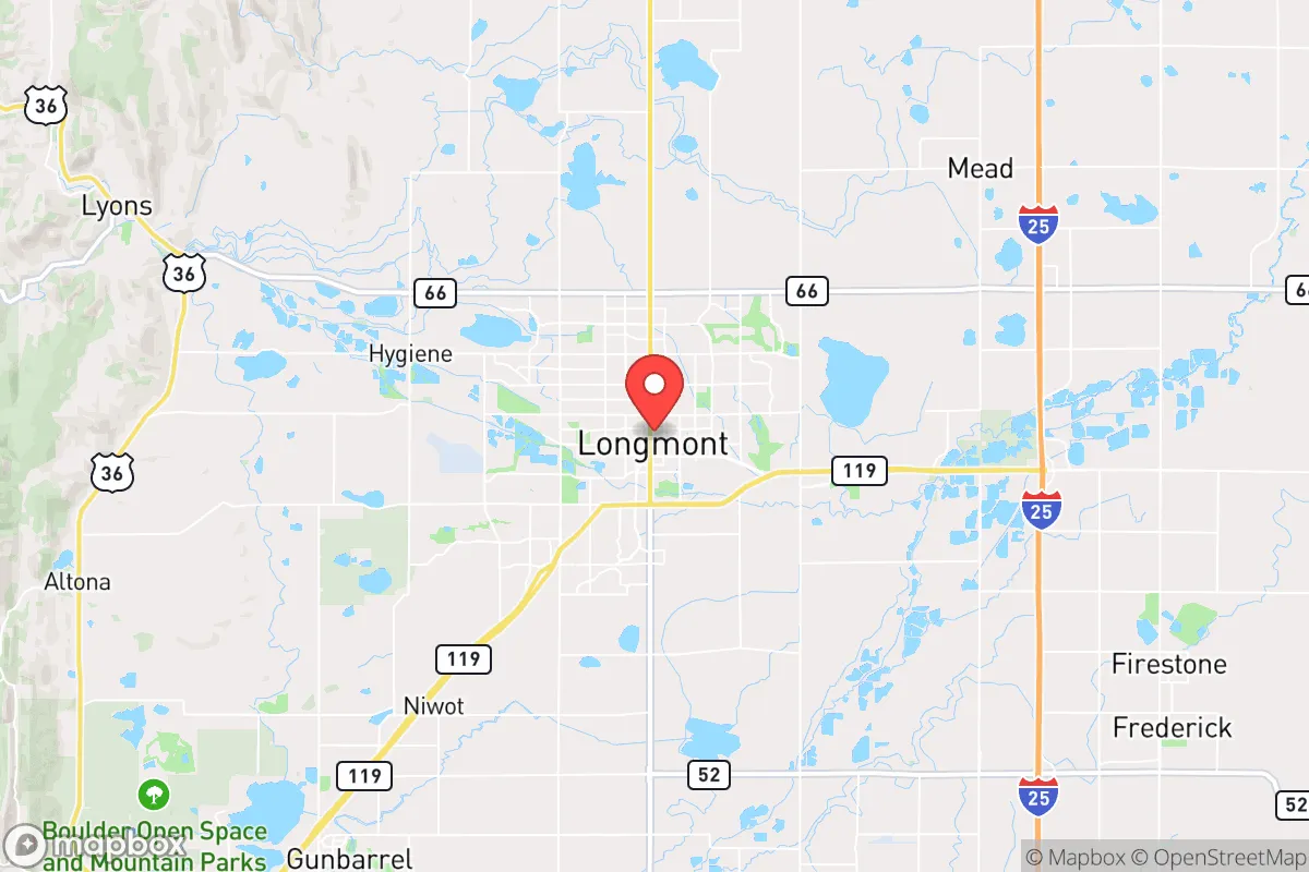 Map centered at 40.1689, -105.1011