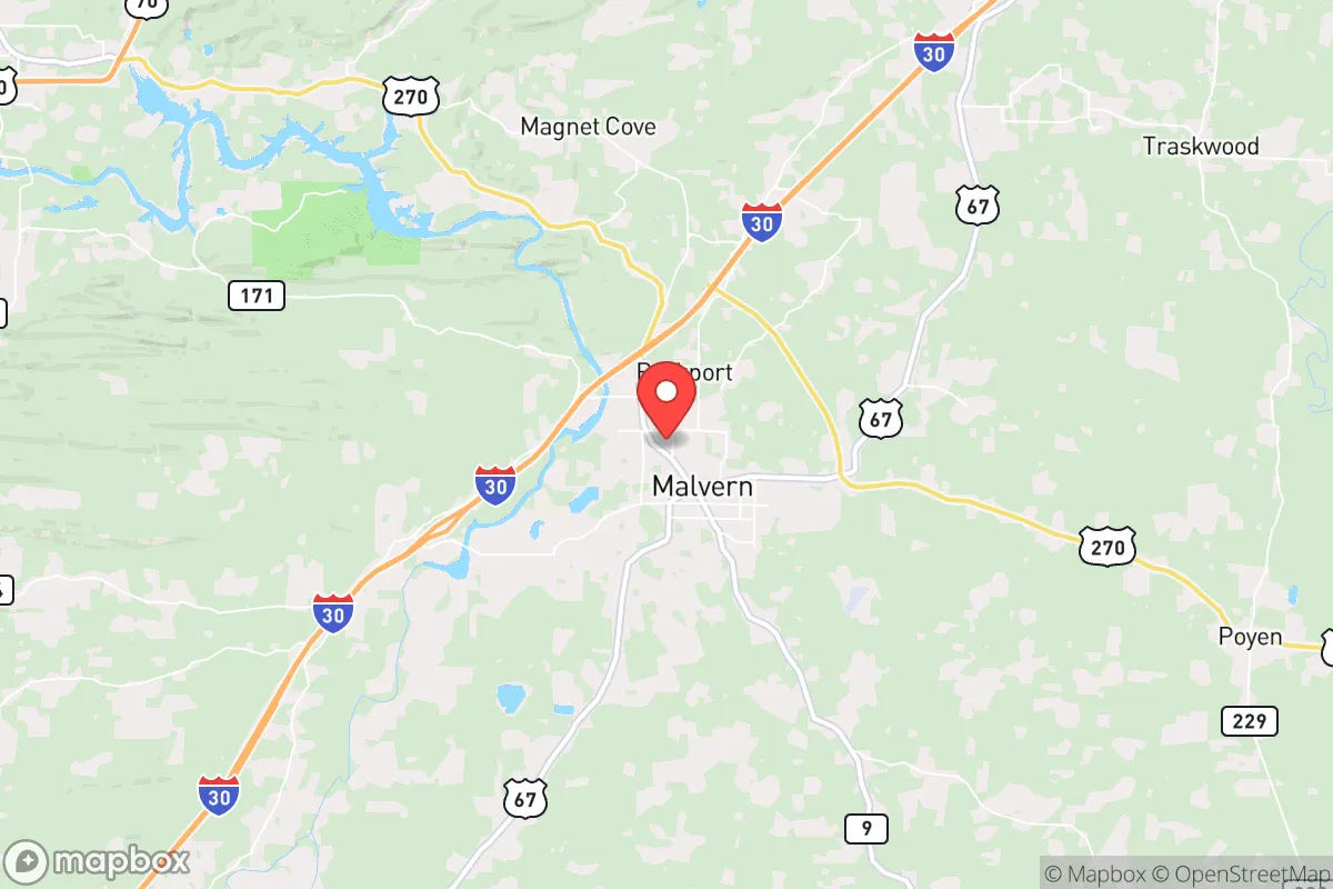 Map centered at 34.3732, -92.8203
