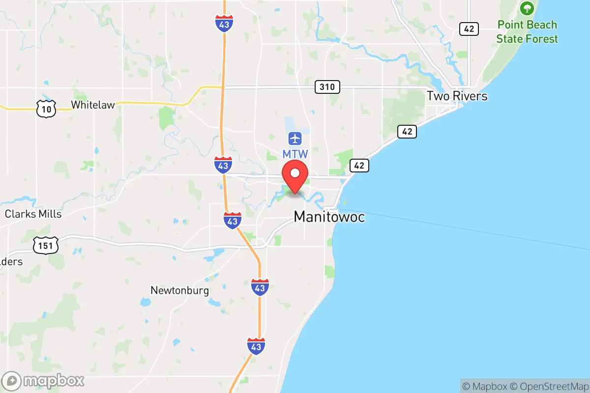 Map centered at 44.0987, -87.6813