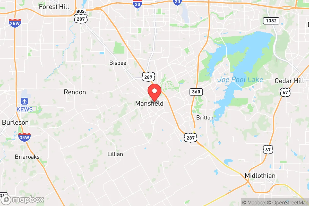 Map centered at 32.5690, -97.1214