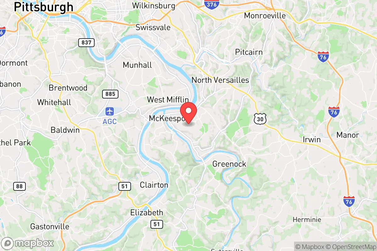 Map centered at 40.3419, -79.8440