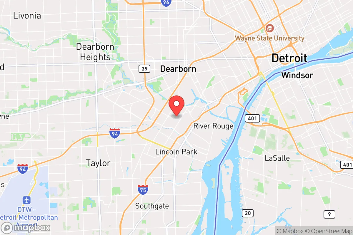 Map centered at 42.2802, -83.1782