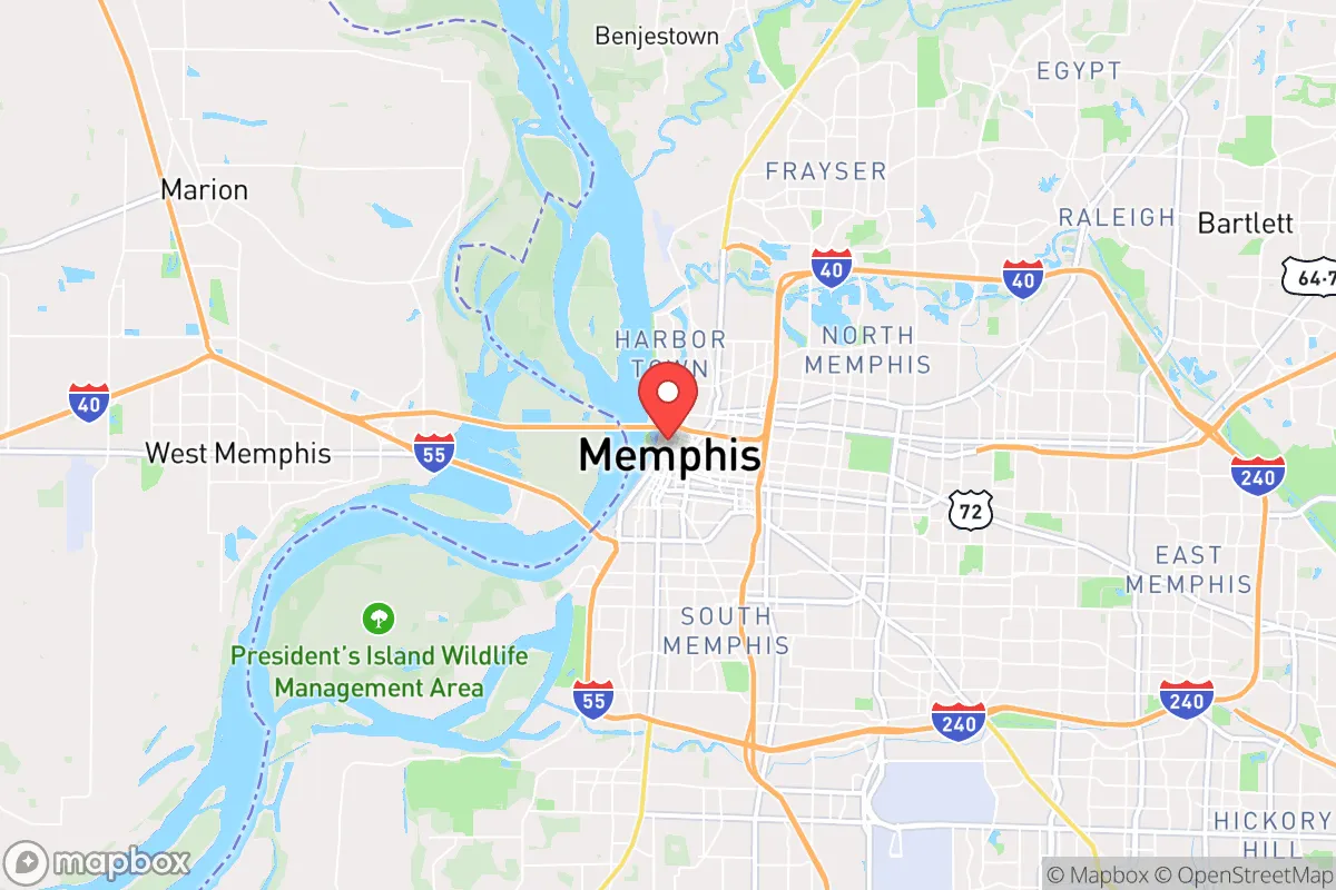 Map centered at 35.1081, -89.9688
