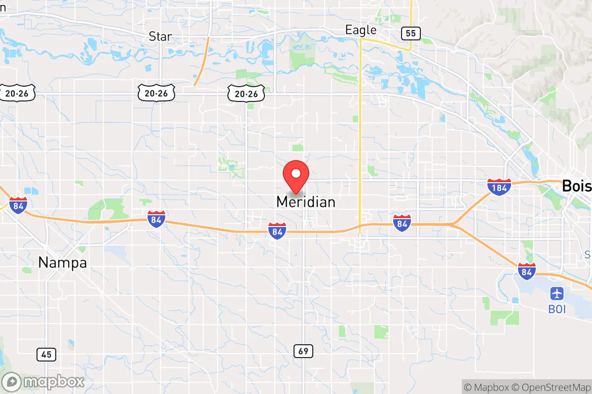 Map centered at 43.6111, -116.3991