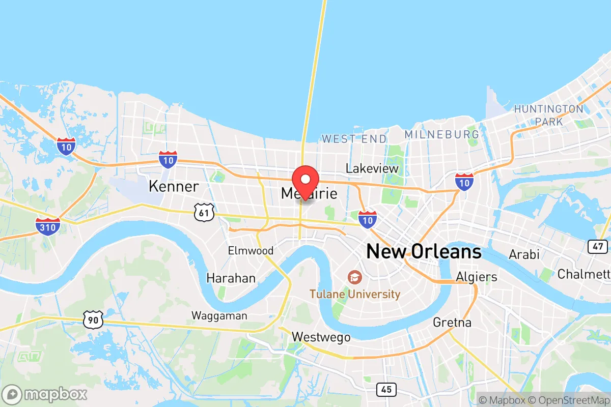 Map centered at 29.9841, -90.1529
