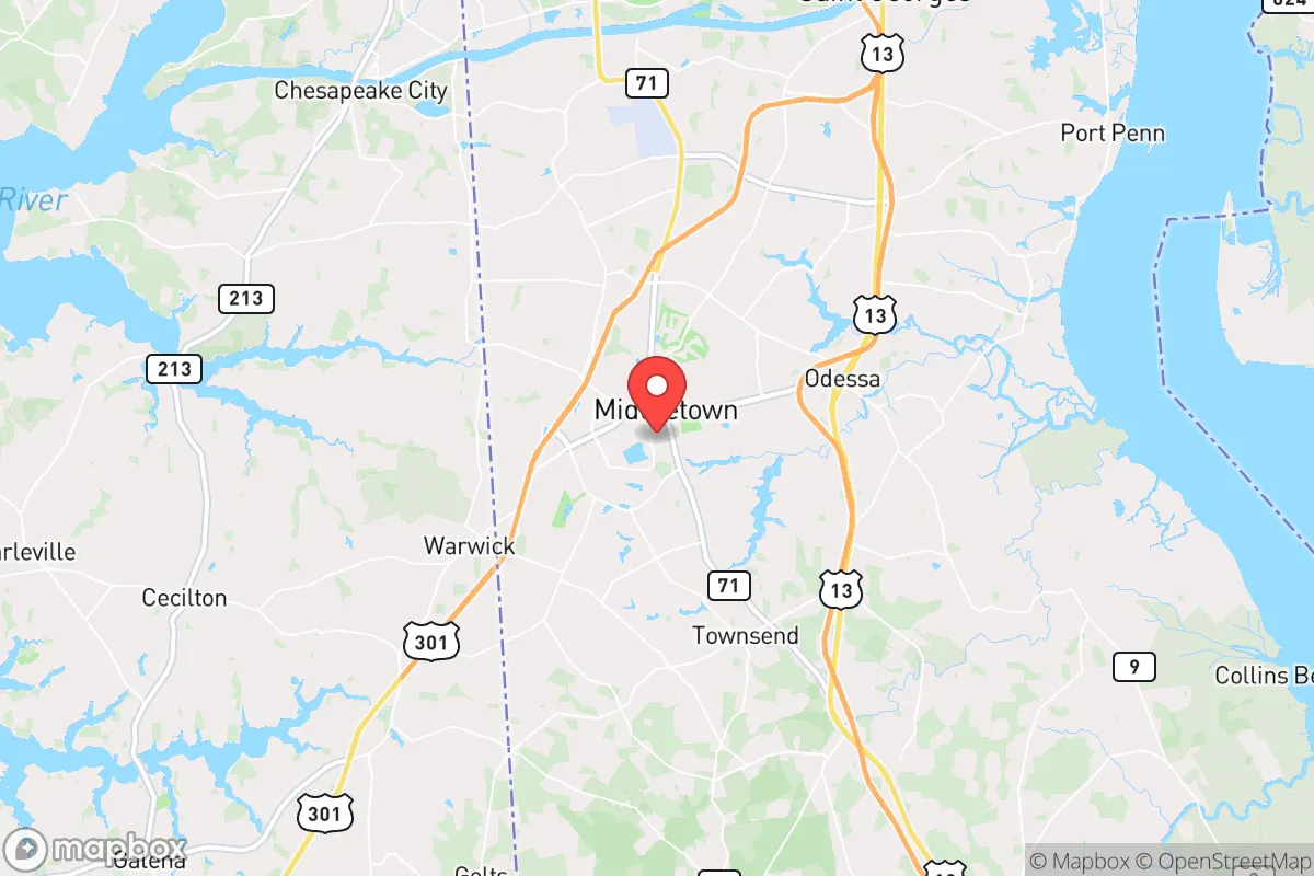 Map centered at 39.4429, -75.7194