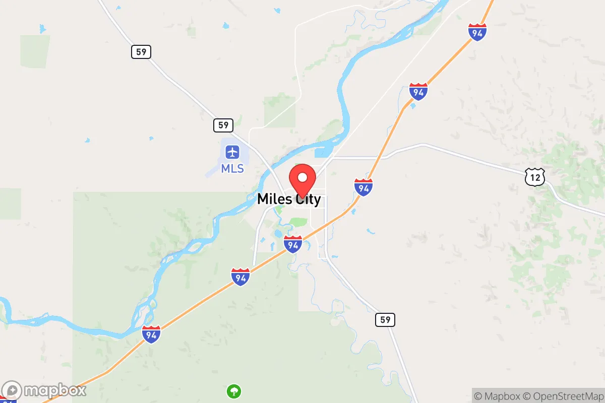 Map centered at 46.4058, -105.8385
