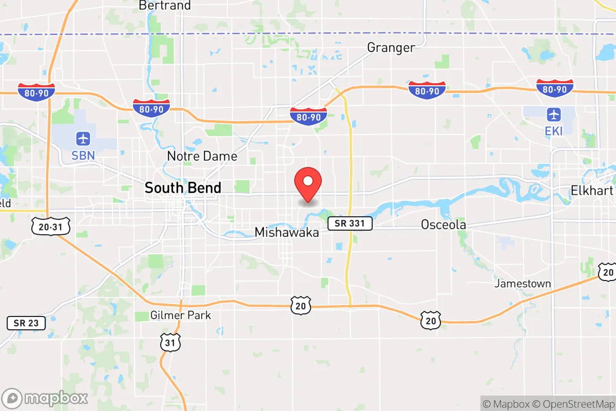 Map centered at 41.6745, -86.1664