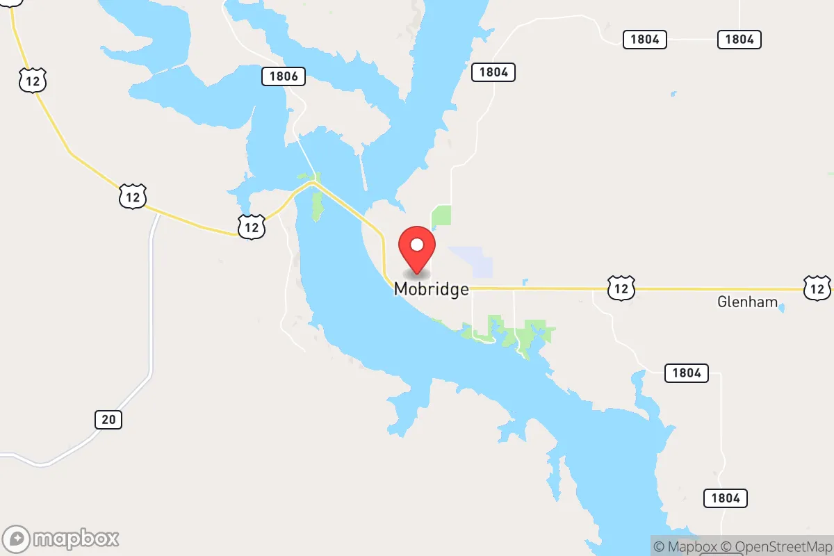 Map centered at 45.5410, -100.4349