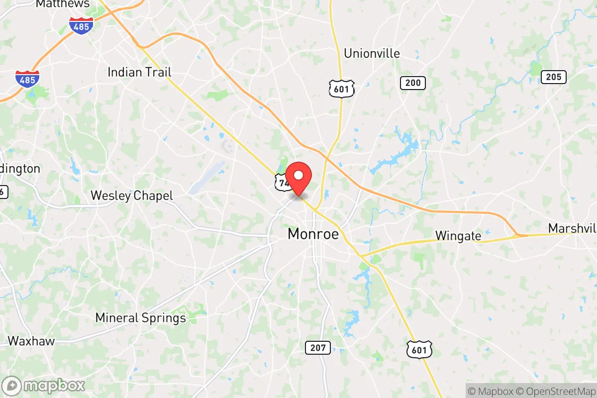 Map centered at 35.0051, -80.5595
