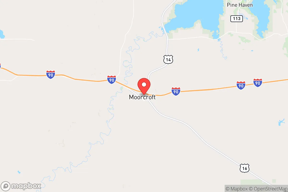 Map centered at 44.2645, -104.9476