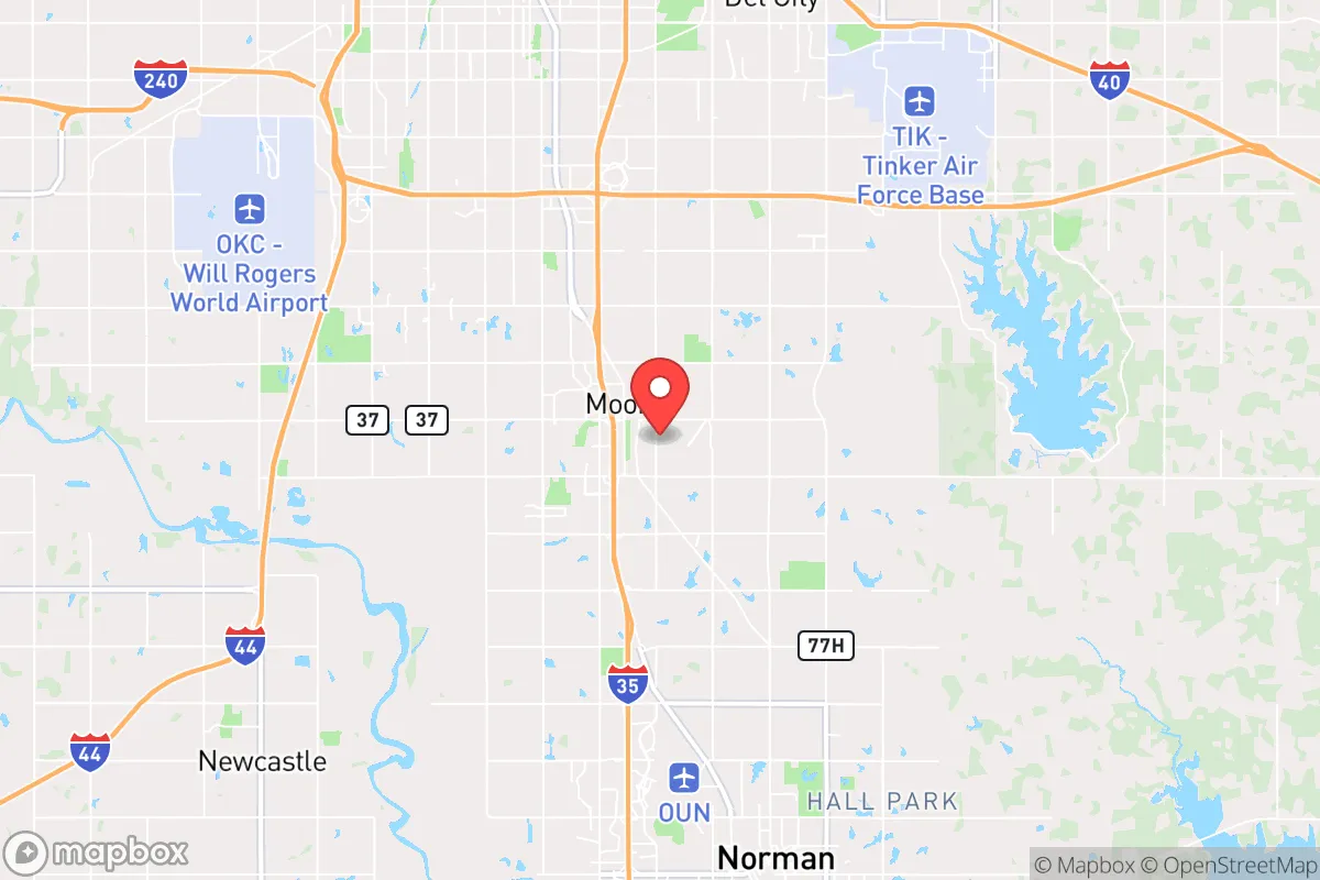 Map centered at 35.3291, -97.4755