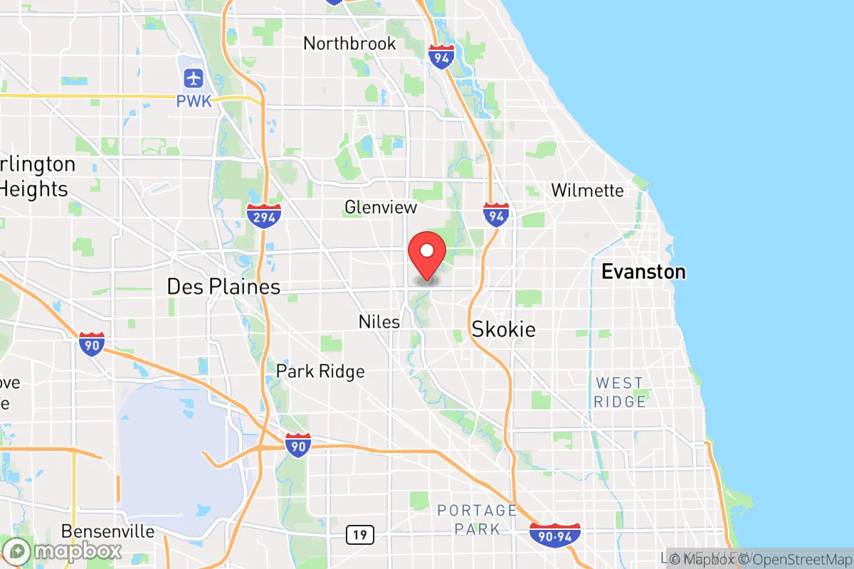Map centered at 42.0423, -87.7890