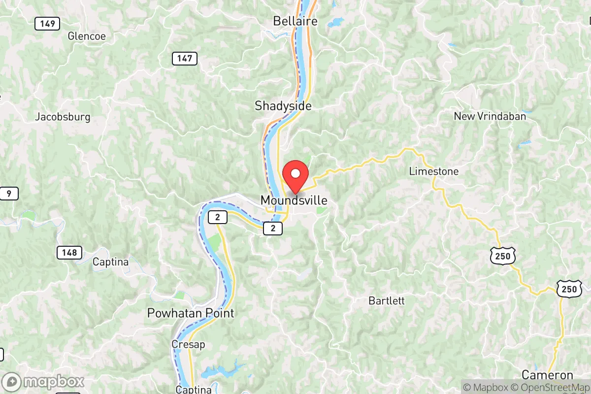 Map centered at 39.9221, -80.7420