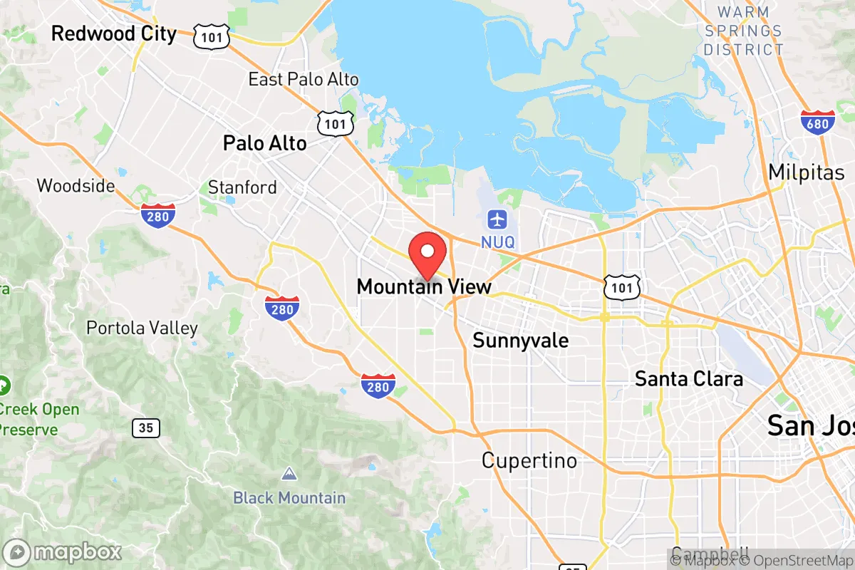 Map centered at 37.3900, -122.0812
