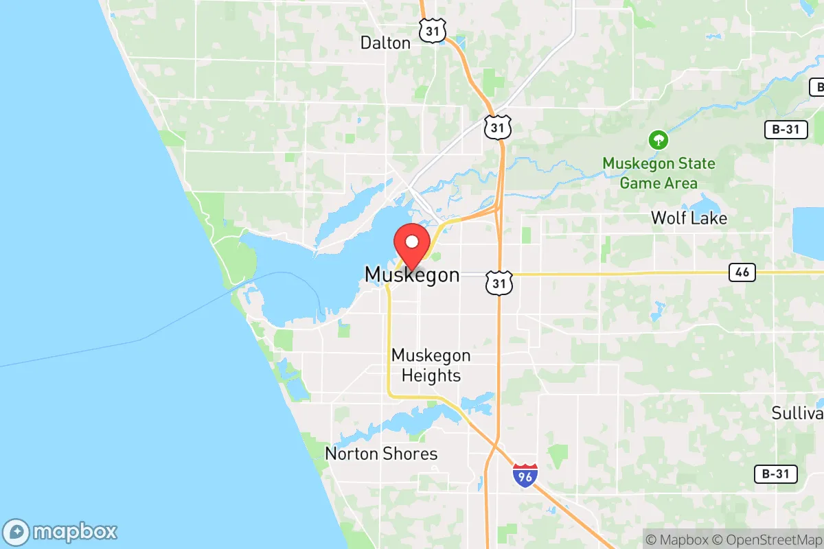 Map centered at 43.2281, -86.2564