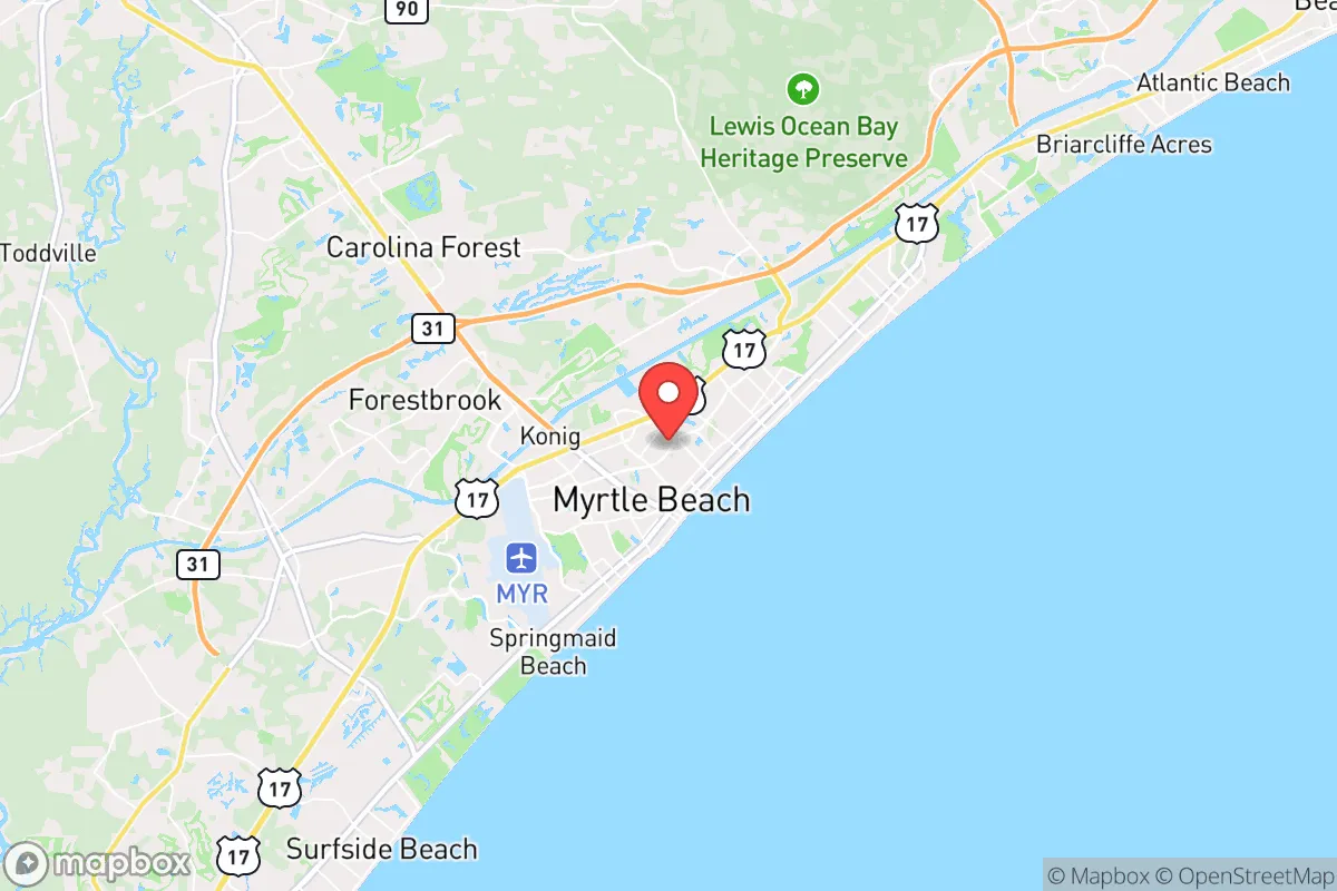 Map centered at 33.7095, -78.8847