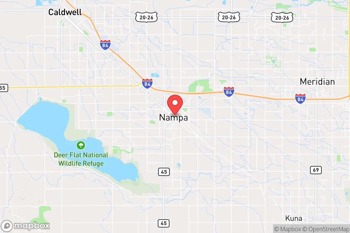 Map centered at 43.5852, -116.5633