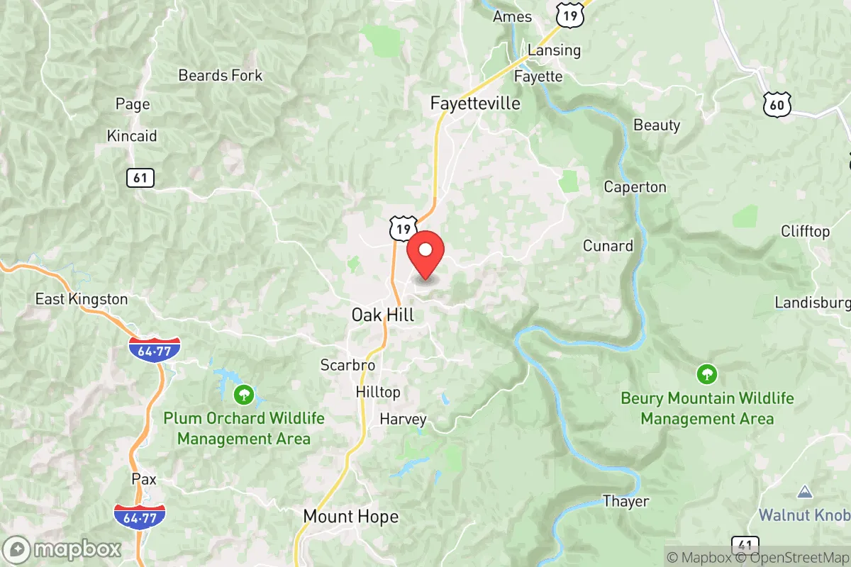 Map centered at 37.9843, -81.1280
