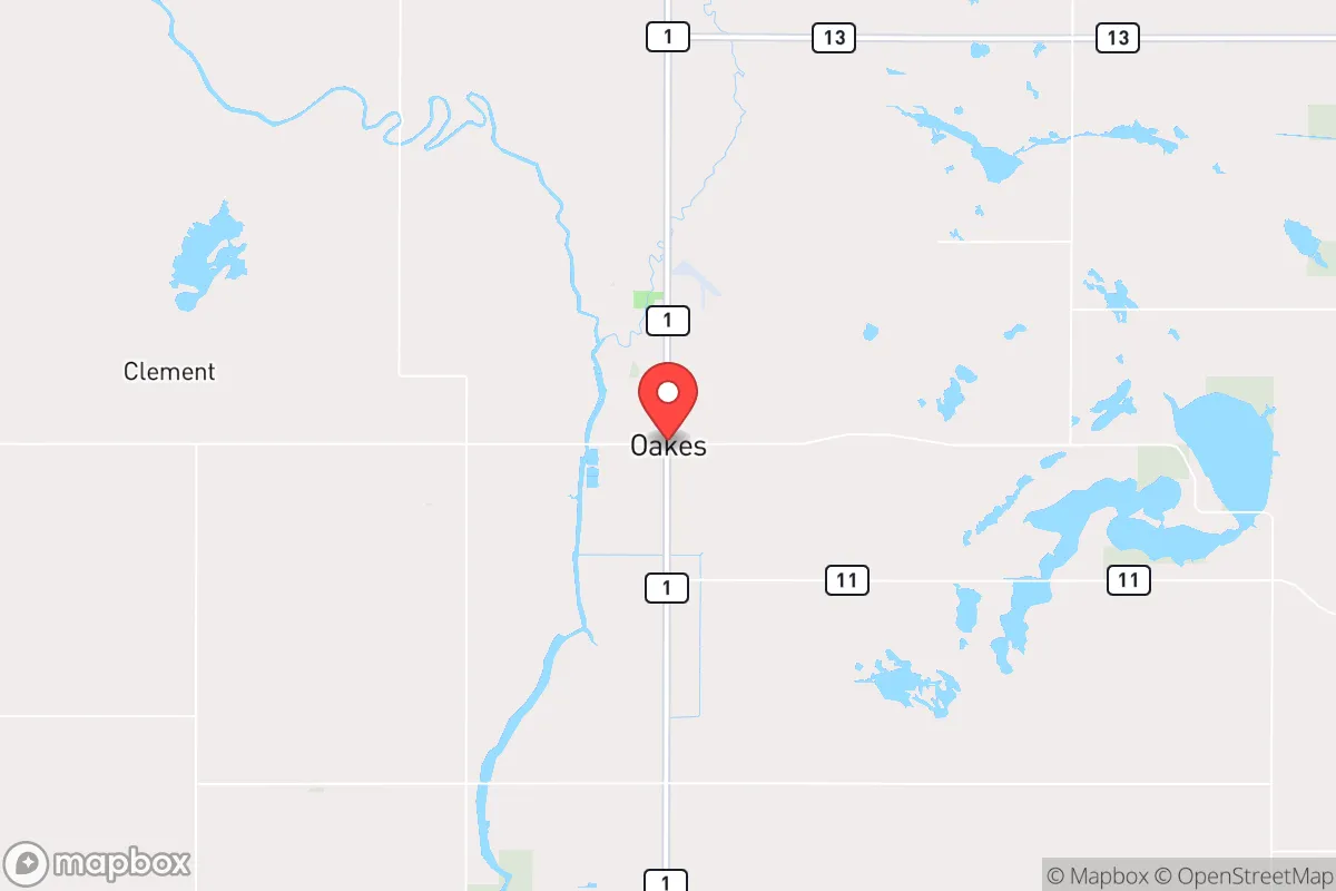 Map centered at 46.1397, -98.0871