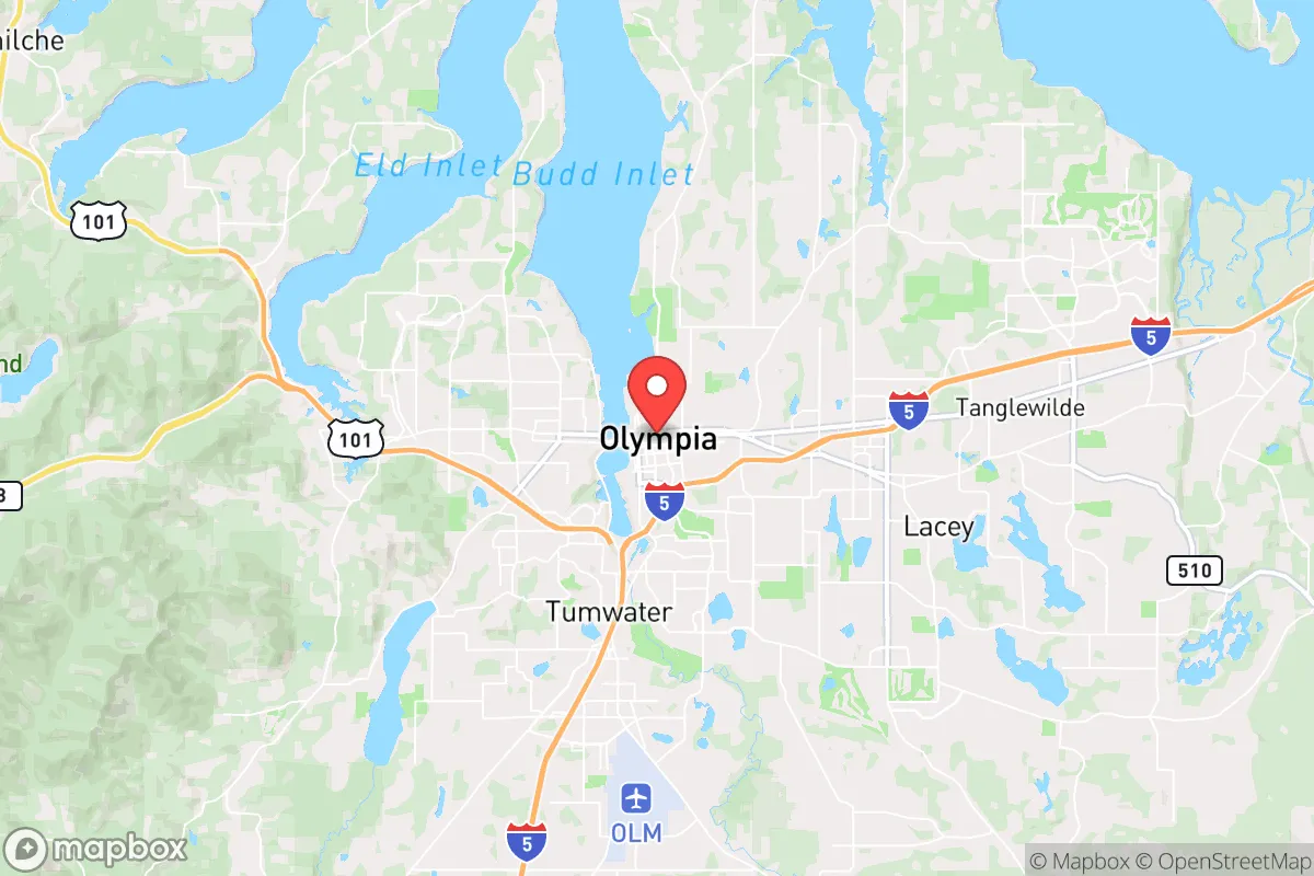 Map centered at 47.0417, -122.8958