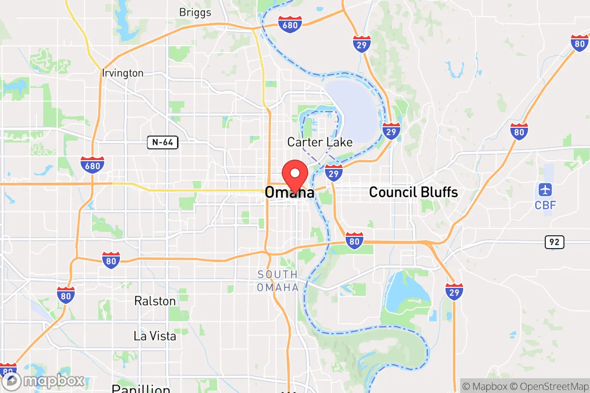 Map centered at 41.2628, -96.0545