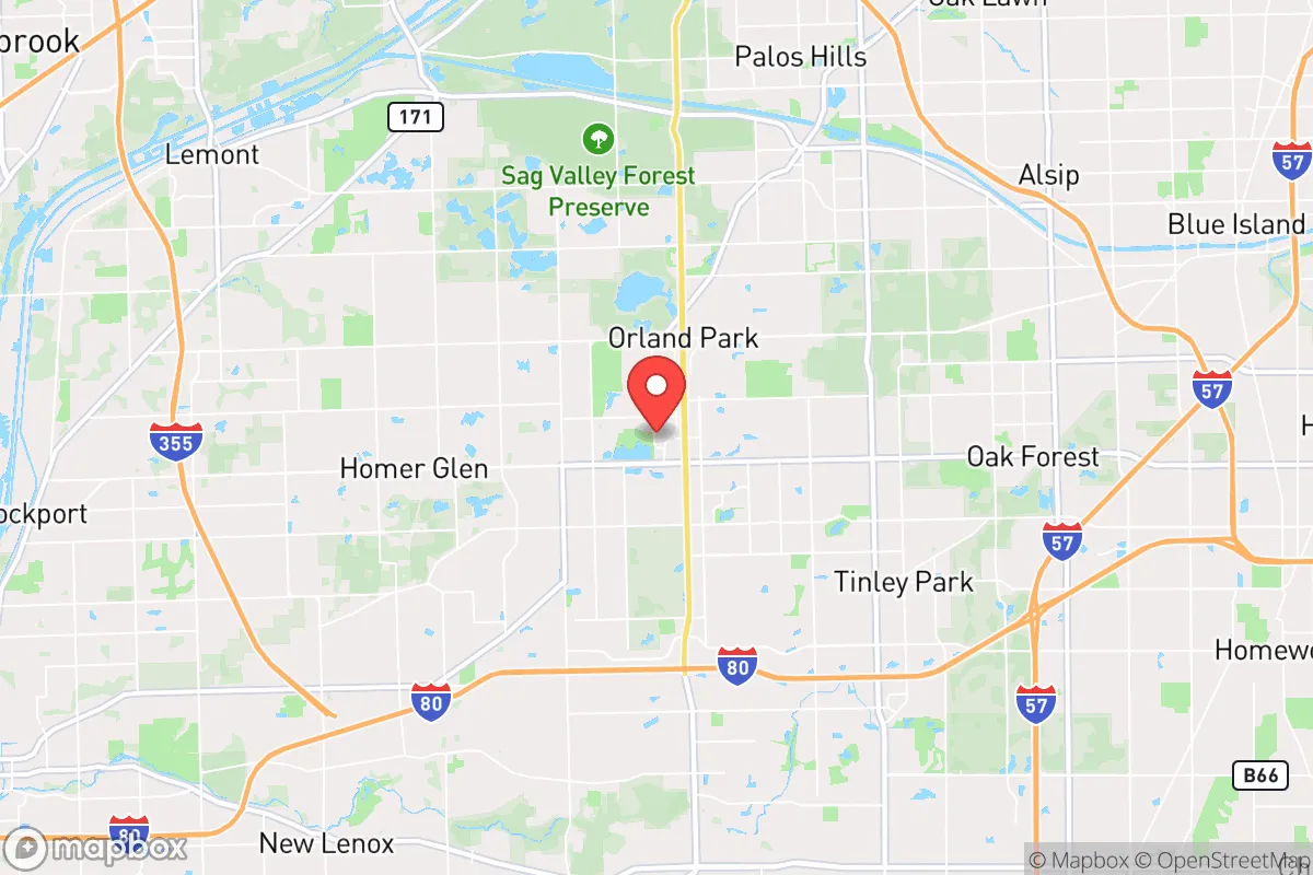 Map centered at 41.6073, -87.8619