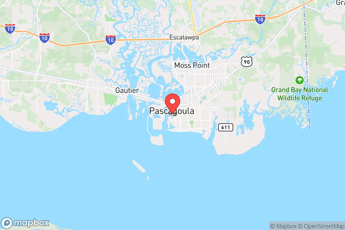 Map centered at 30.3604, -88.5575