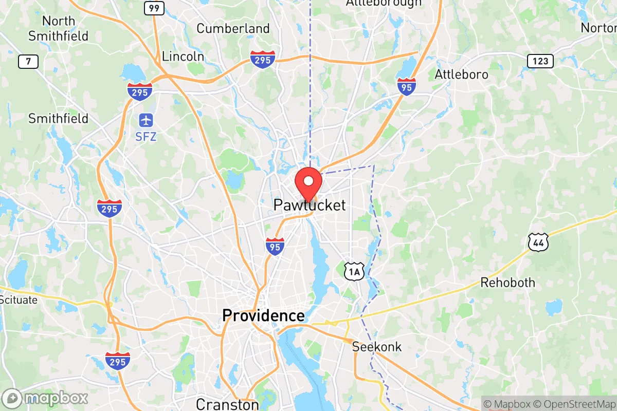 Map centered at 41.8744, -71.3743