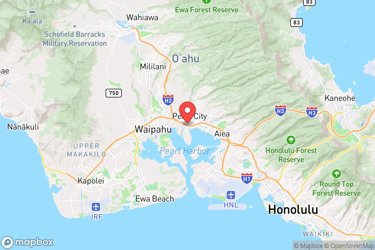 Map centered at 21.3910, -157.9715