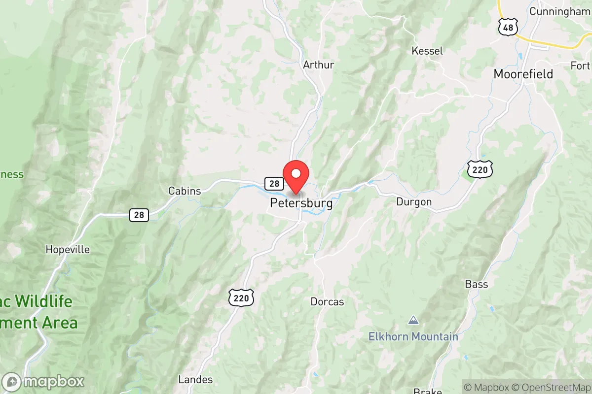 Map centered at 38.9957, -79.1277