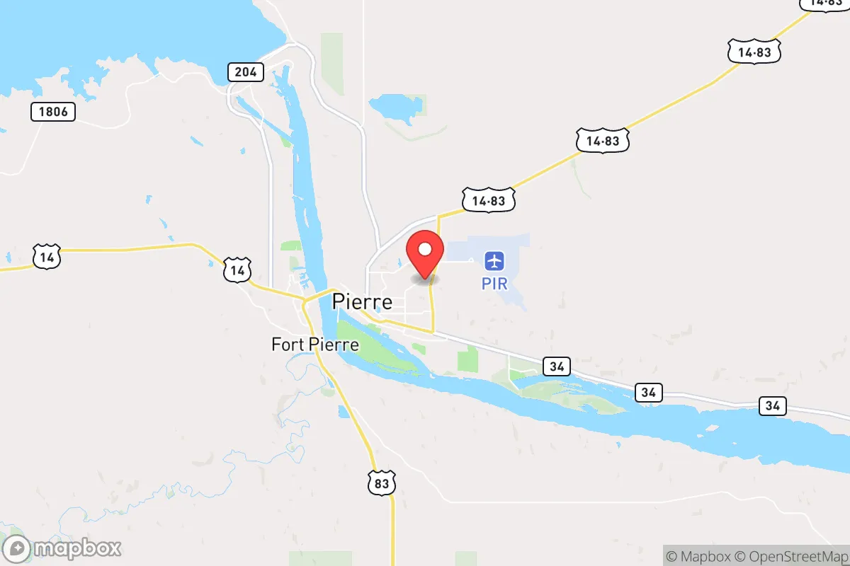 Map centered at 44.3748, -100.3205