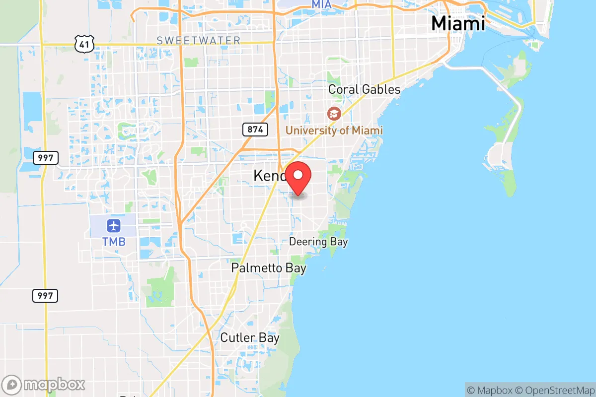 Map centered at 25.6650, -80.3042