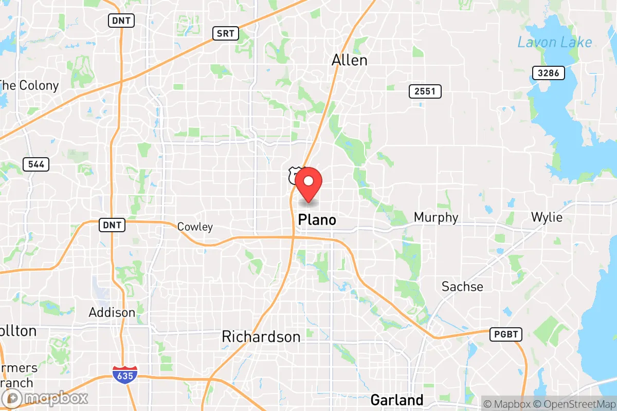 Map centered at 33.0502, -96.7487