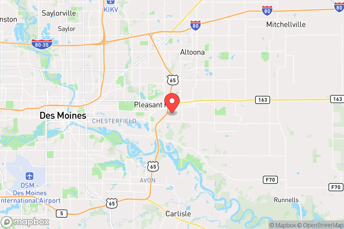 Map centered at 41.5877, -93.4941
