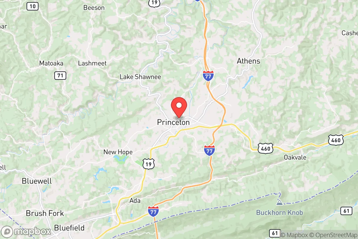 Map centered at 37.3688, -81.0961