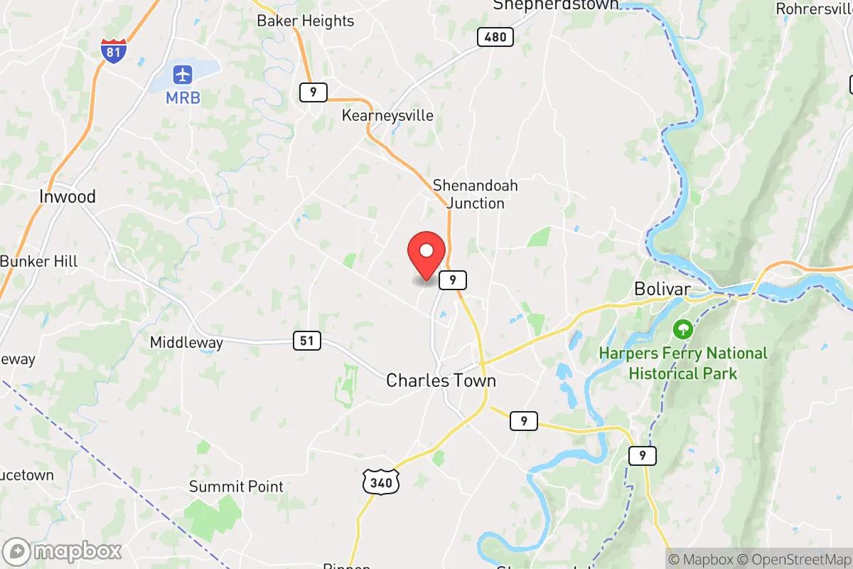Map centered at 39.3250, -77.8667