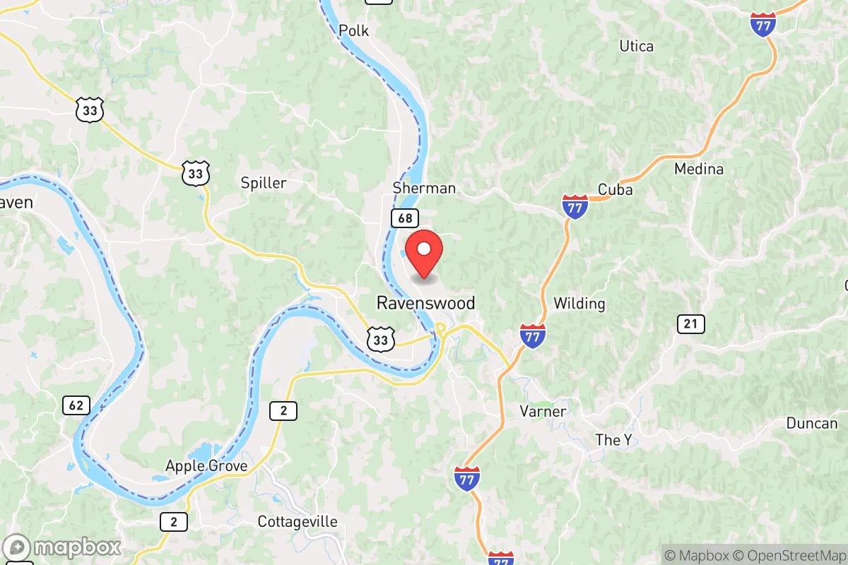 Map centered at 38.9560, -81.7619