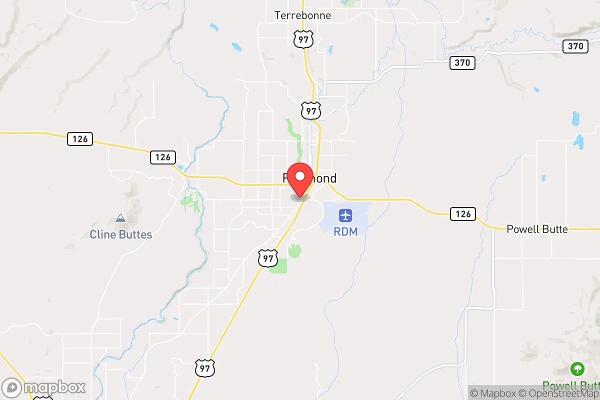 Map centered at 44.2619, -121.1805