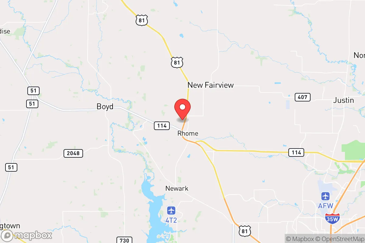 Map centered at 33.0646, -97.4779