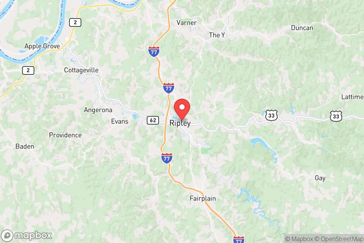 Map centered at 38.8203, -81.7094