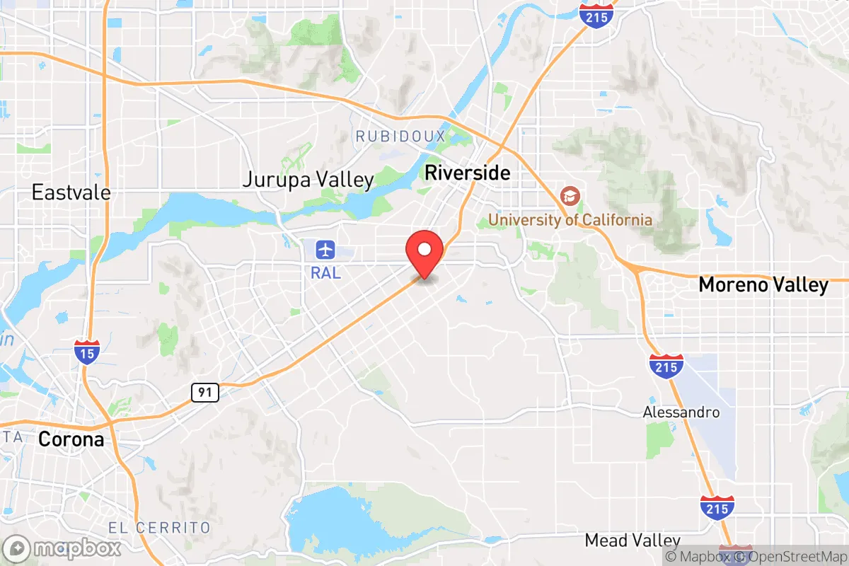 Map centered at 33.9381, -117.3949
