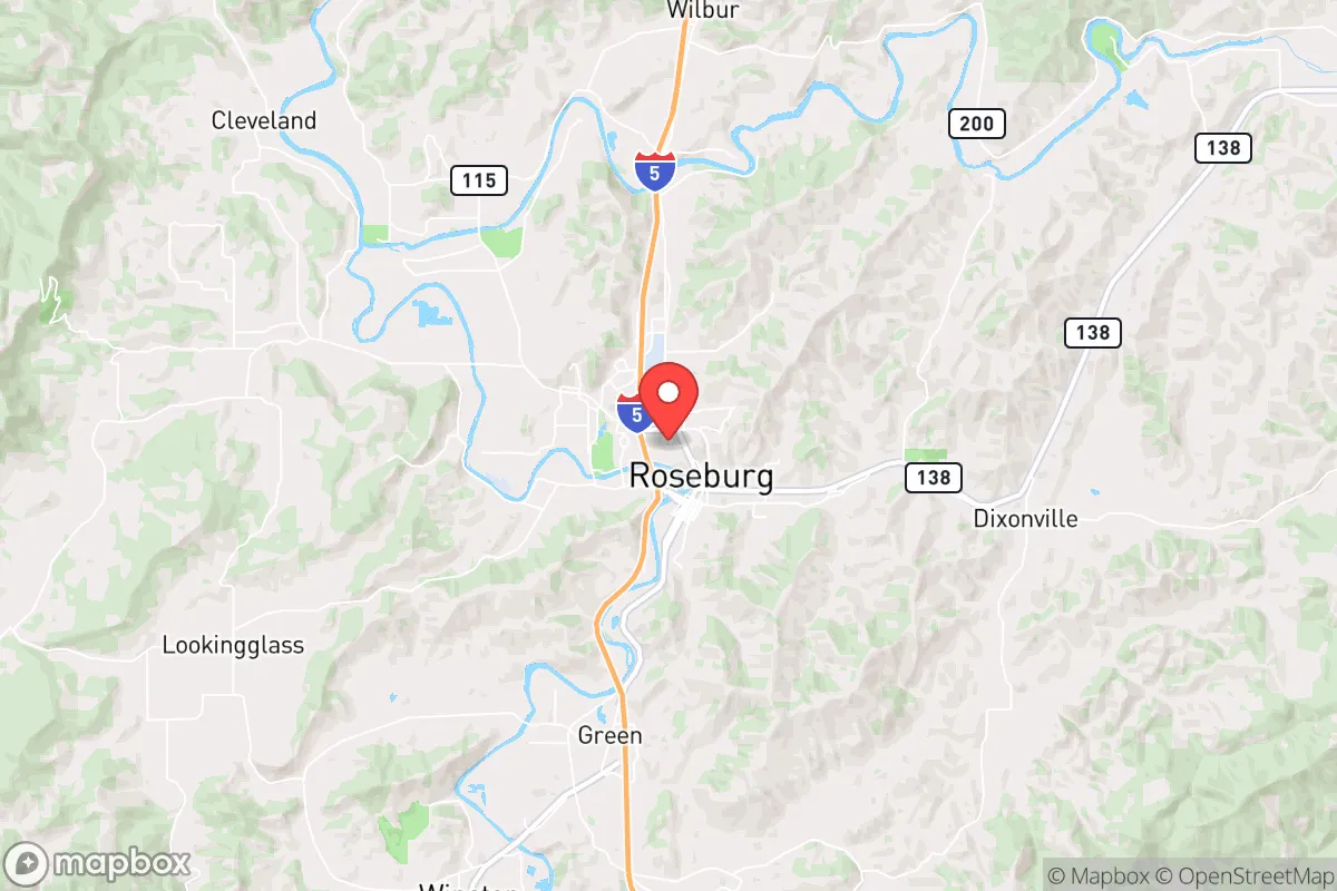 Map centered at 43.2232, -123.3518